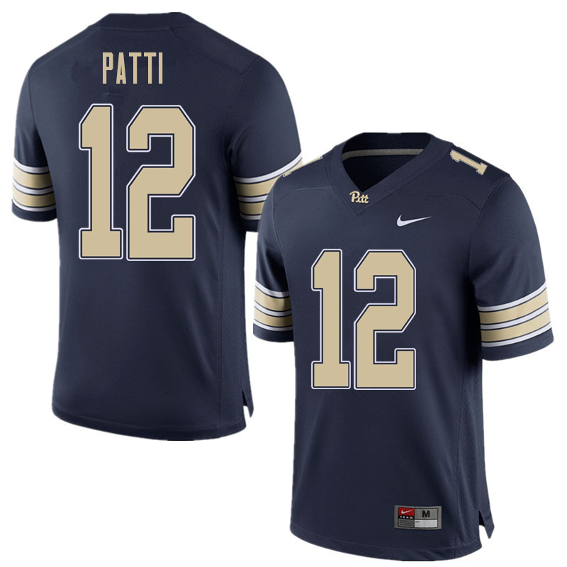 Men #12 Nick Patti Pittsburgh Panthers College Football Jerseys Sale-Home Blue